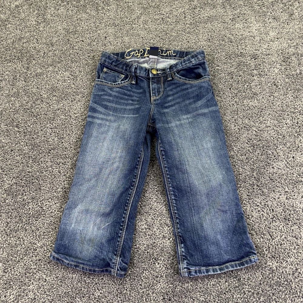 Gap Jeans Kids 10 Slim Blue Denim Crop Pockets Spring Casual Play